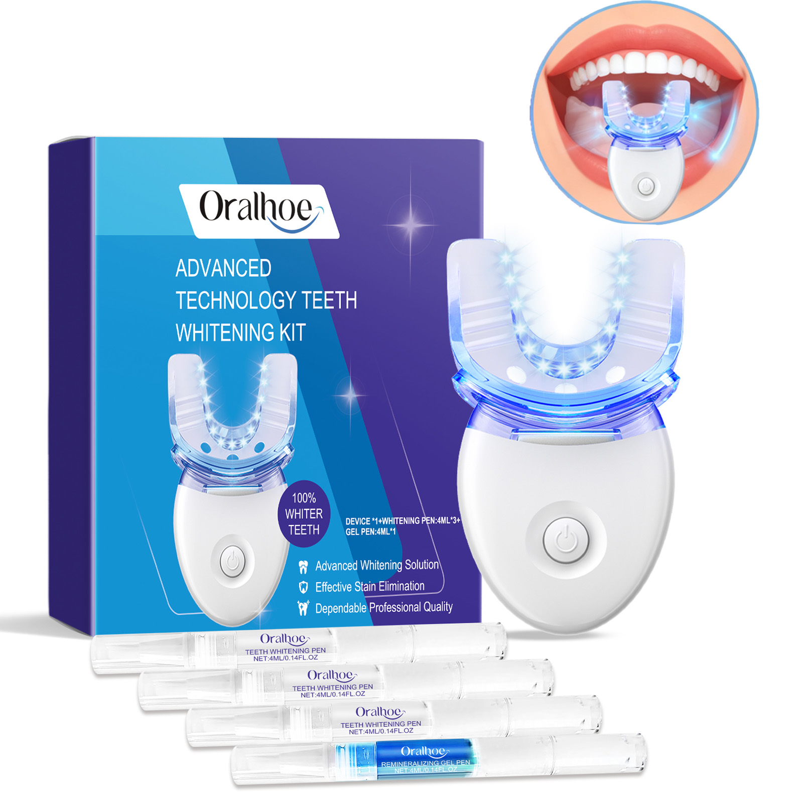 Teeth Whitening Kit At Home - 전문 치아 미백 LED 라이트 키트