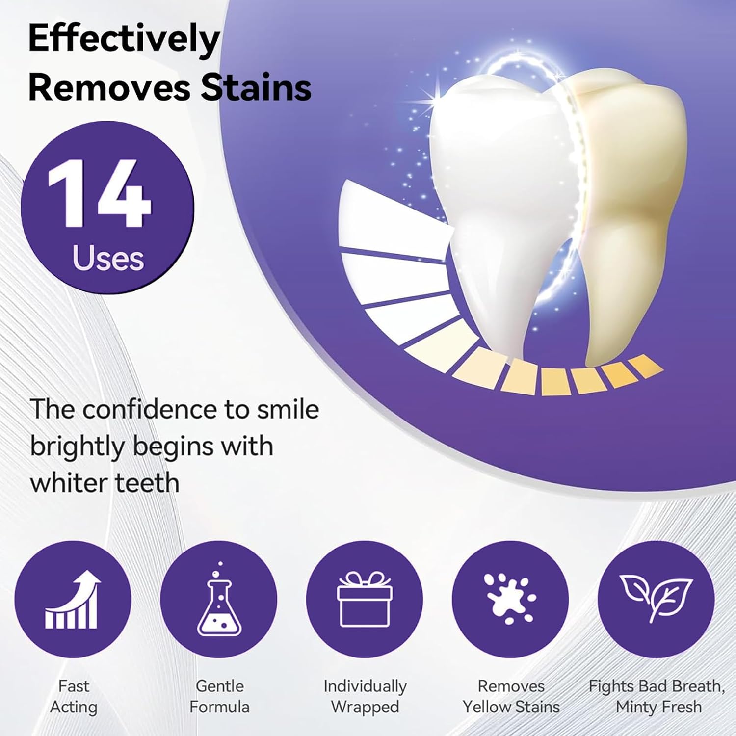 7개 프리미엄 퍼플 화이트닝 스트립 전문 치아 얼룩 제 - Teeth Whitening Kit At Home 리뷰 및 가격